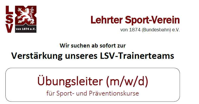 Wir suchen Übungsleiter (m/w/d)